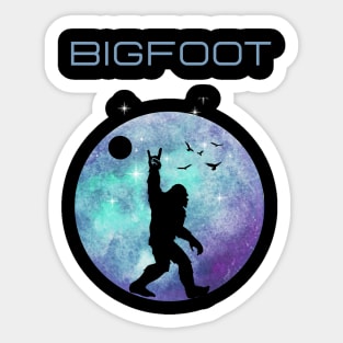 Bigfoot night sky gift Sticker